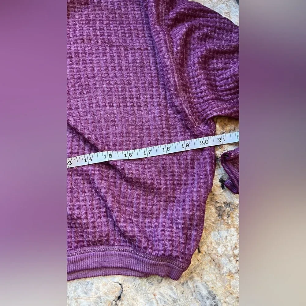 Free People Purple Waffle Knit Sweater
